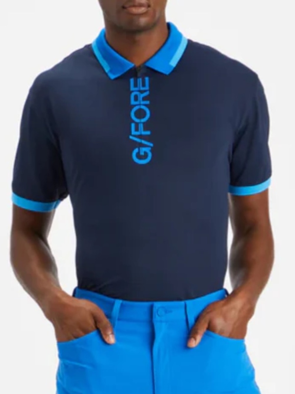 G/FORE Logo Tech Pique 1/4 Zip Polo Golf Shirt